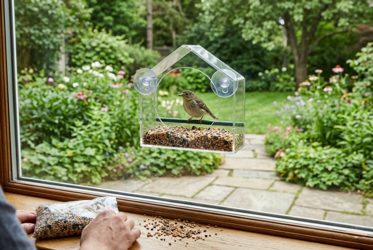 BirdClose Chalet window bird feeder outdoor