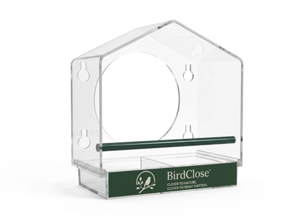 BirdClose Chalet window bird feeder product