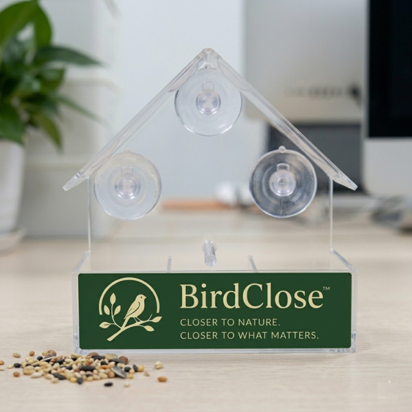 BirdClose Lodge window bird feeder indoor 1
