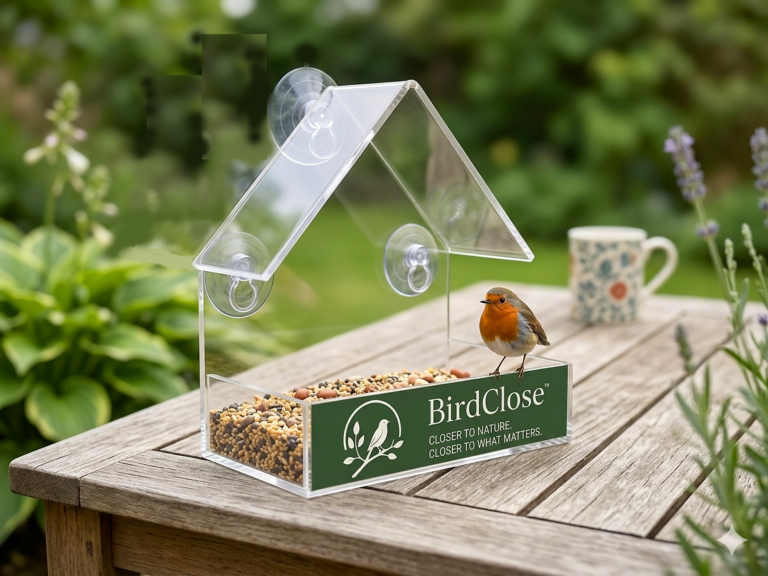 BirdClose Lodge window bird feeder outdoor